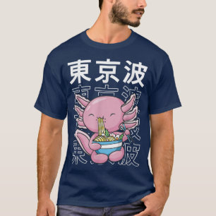 Axolotl Eat Ramen Milk Kawaii Aesthetic Kids Teen T-Shirt