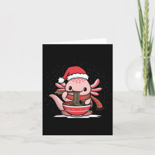 Axolotl Eating Ramen Christmas Pajama Animal Japan Card