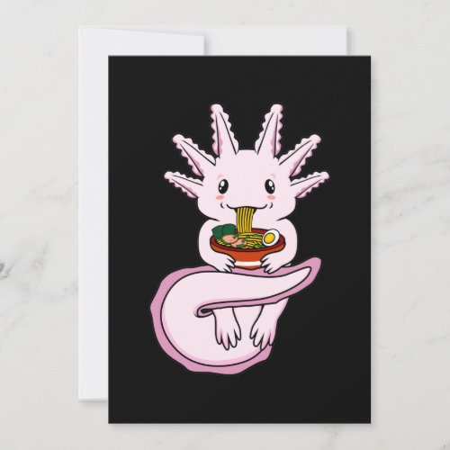Axolotl Eating Ramen Kawaii Animal Lover Pet Owner Thank You Card