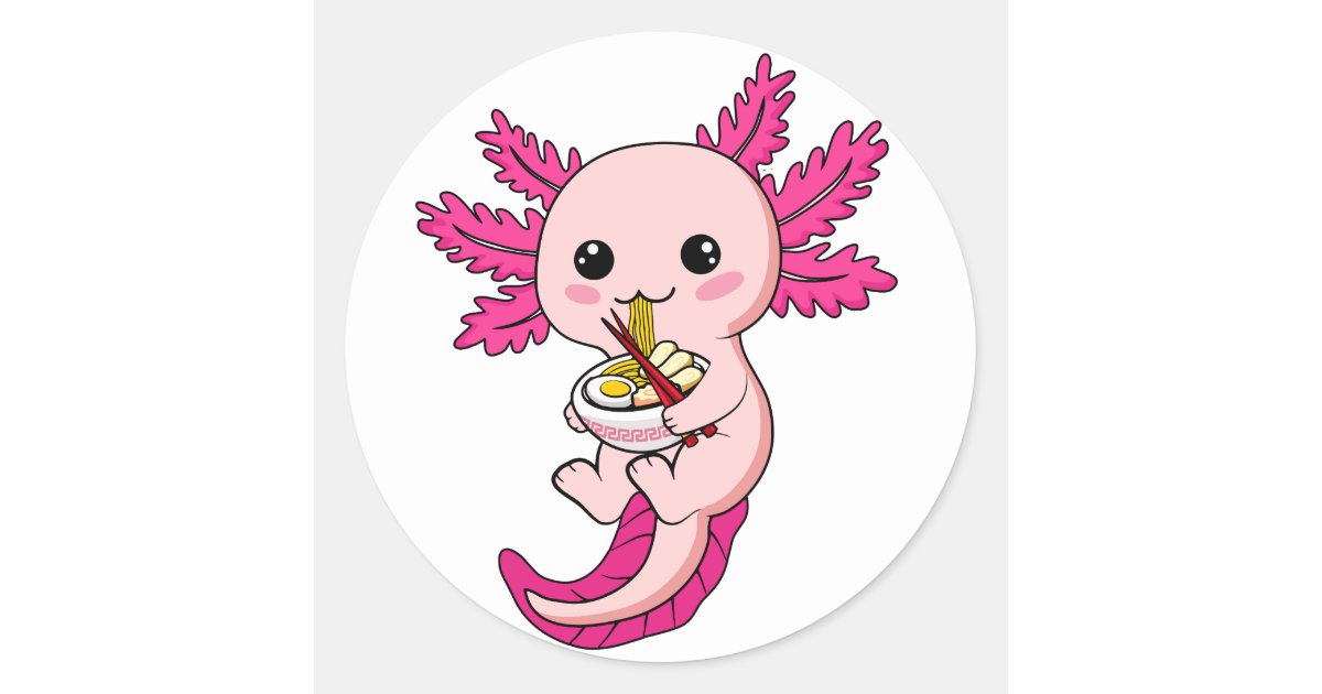 Blue Axolotl Party Favor Stickers