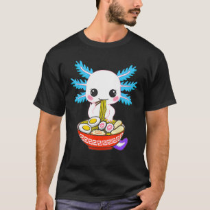 Axolotl Eating Ramen Noodles Kids Girls Teens T-Shirt