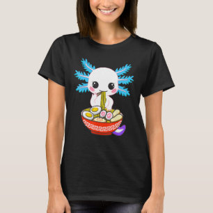 Axolotl Eating Ramen Noodles Kids Girls Teens T-Shirt