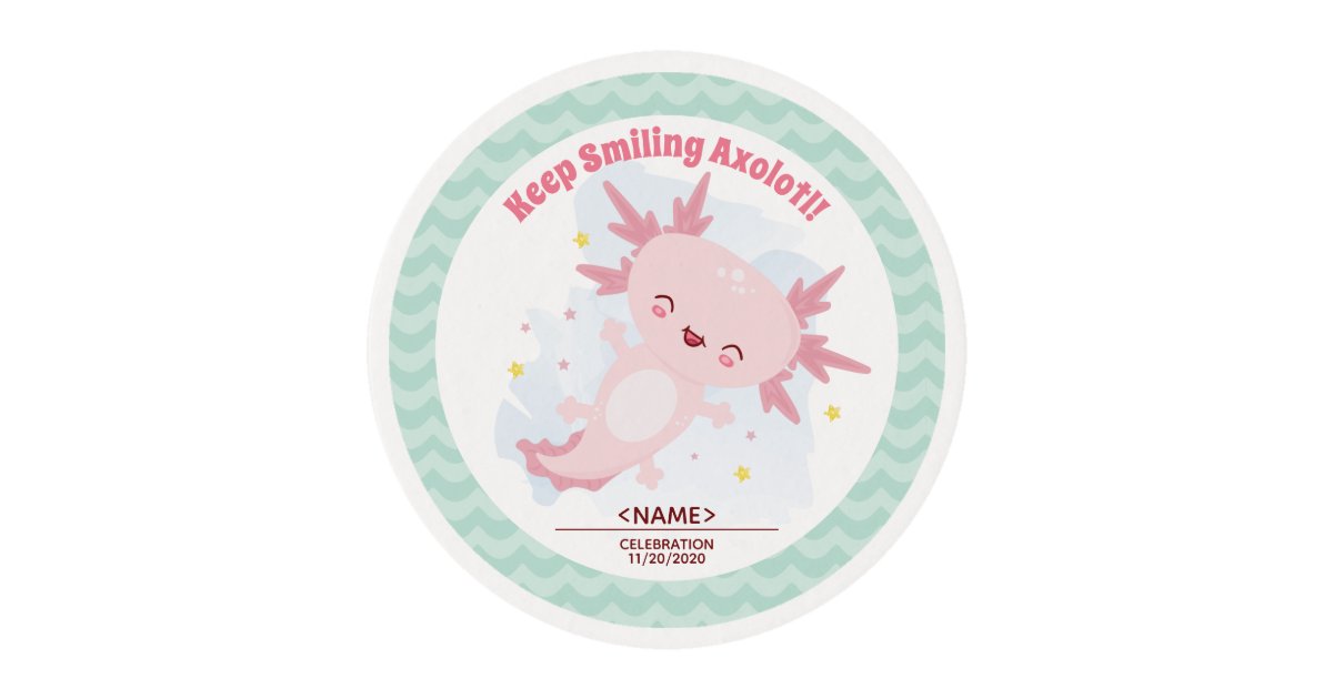 Axolotl Axoloti Personalised Circle Round Cake Topper Decoration Edible  Icing