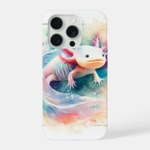 Axolotl Elegance AREF280 _ Watercolor iPhone 15 Pro Case