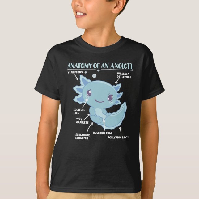 Axolotl Explanation Anatomy Of An Axolotl T-Shirt (Front)