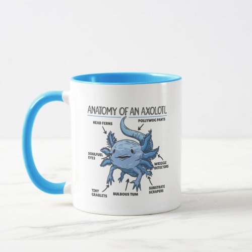 Axolotl Explanation Anatomy Of An Axolotl T_Shirt Mug