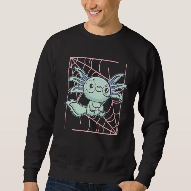 Axolotl Fish Playing Video Games Cute Gamesolotl G Sweatshirt (Front)