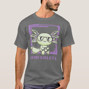 Axolotl Fish Playing Video Games Cute Gamesolotl  T-Shirt
