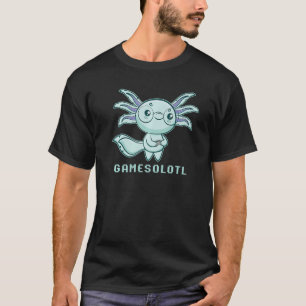 Axolotl Fish Playing Video Games Lizard Gamesolotl T-Shirt