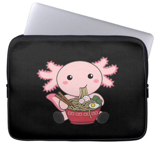 Axolotl Food Ramen Japanese Food Kawaii Animals Po Laptop Sleeve