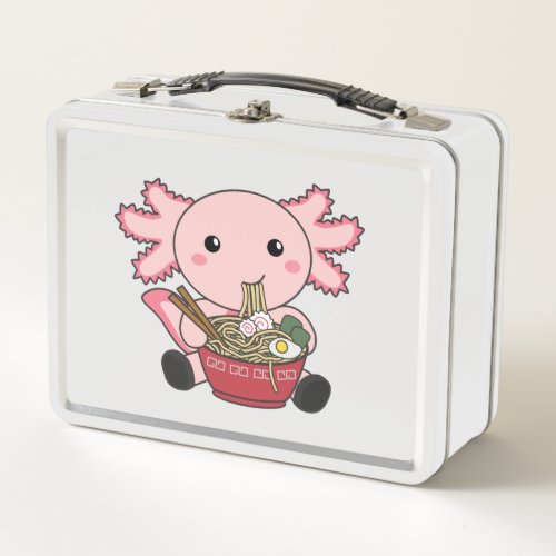 Axolotl Food Ramen Japanese Food Kawaii Animals Po Metal Lunch Box