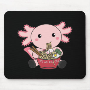 Axolotl Food Ramen Japanese Food Kawaii Animals Po Mouse Pad
