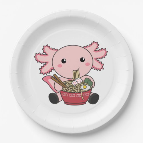 Axolotl Food Ramen Japanese Food Kawaii Animals Po Paper Plates