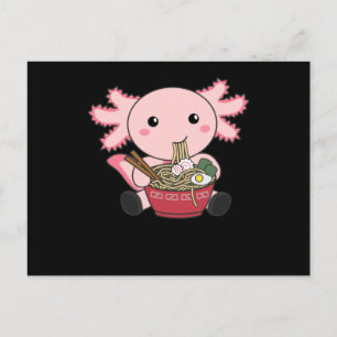 Axolotl Food Ramen Japanese Food Kawaii Animals Postcard
