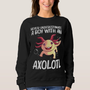 Axolotl For Boys Kids Aquatic Salamander Sweatshirt