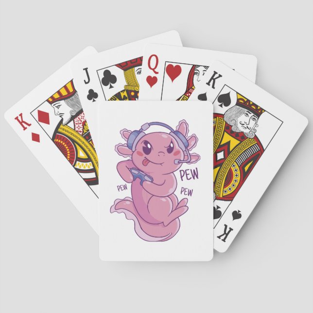 Axolotl Gamer Challenge Blast Poker Cards (Back)