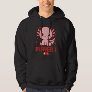 Axolotl Gamer Couple Capybara Retro Pixel Arcade Hoodie