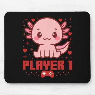 Axolotl Gamer Couple Capyra Retro Pixel Arcade  Mouse Pad