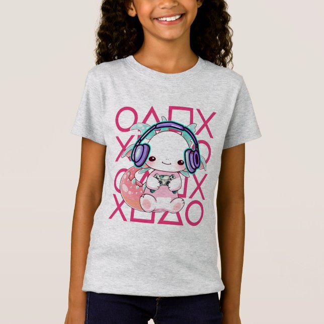 Axolotl Gamer - Gamer Girl T-Shirt (Front)