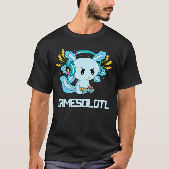 Axolotl Gamesalotl Gaming Axolotl Kids Boys Girl T-Shirt (Front)