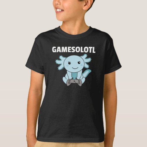 Axolotl Gamesolotl Cute Animals For Gamers T_Shirt