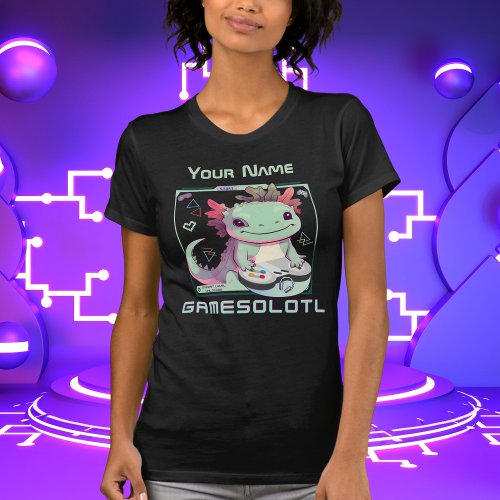 Axolotl Gamesolotl Funny Gaming Lovers  T_Shirt