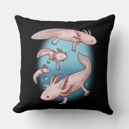 Axolotl Gift Kids Kawaii Axolotl Gifts Men Axolotl Throw Pillow