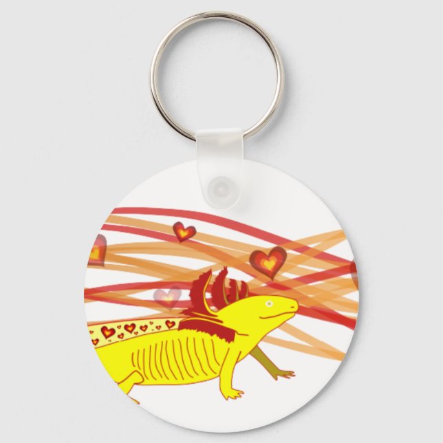 Axolotl Gold-Albino Keychain (Front)