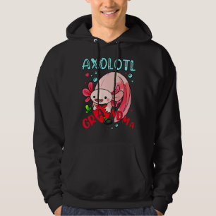 Axolotl Grandma Cute Axolotl Holding Heart Grandma Hoodie