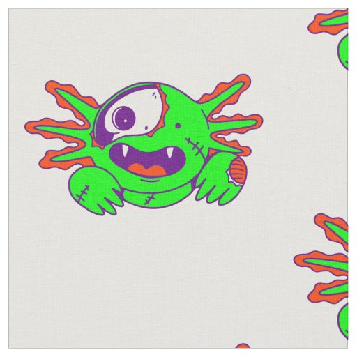 axolotl halloween animal zombie creepy fabric
