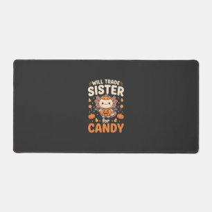 Axolotl Halloween Candy Trade Vector Design_1 Desk Mat