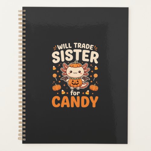 Axolotl Halloween Candy Trade Vector Design_1 Planner