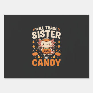 Axolotl Halloween Candy Trade Vector Design_1 Sign