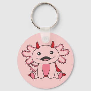 Axolotl Halloween Cute Devil Kids Witches Costume Keychain