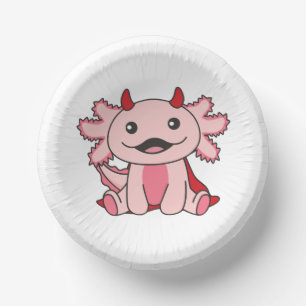 Axolotl Halloween Cute Devil Kids Witches Costume Paper Bowls
