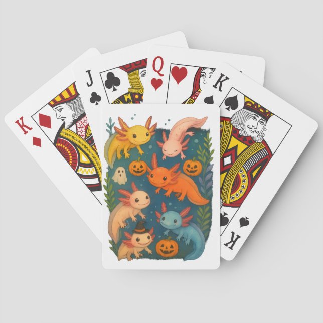 Axolotl Halloween Poker Cards (Back)