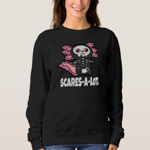 Axolotl Halloween Scaresalotl With Skeleton Costum Sweatshirt