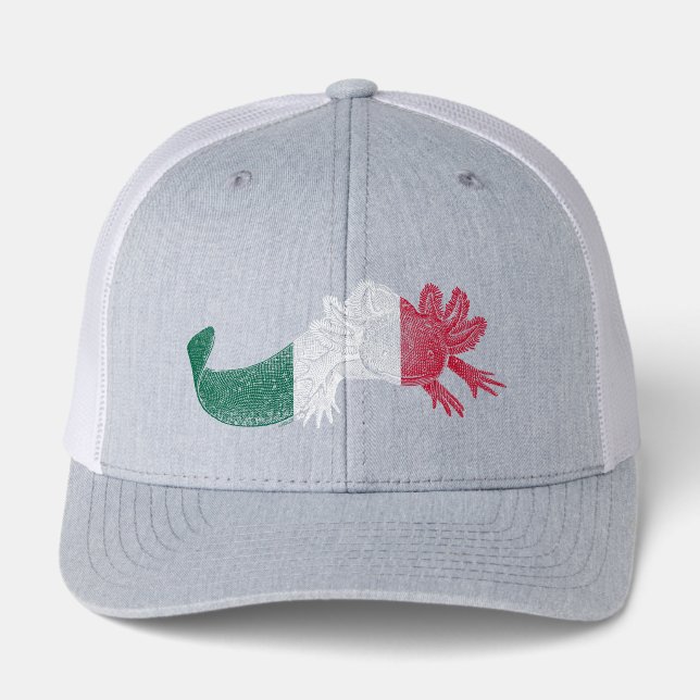 Axolotl Hat - RED, WHITE & GREEN - Mexico Flag (Front)