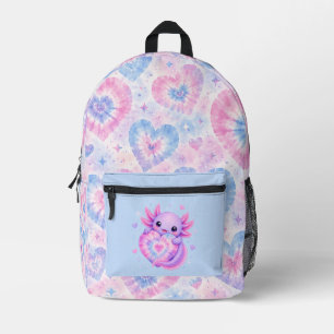 Axolotl Heart Hugs Printed Backpack