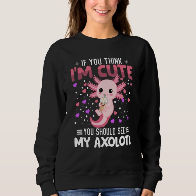 Axolotl Heart Valentine's Day Animal For Womens Ki Sweatshirt (Front)