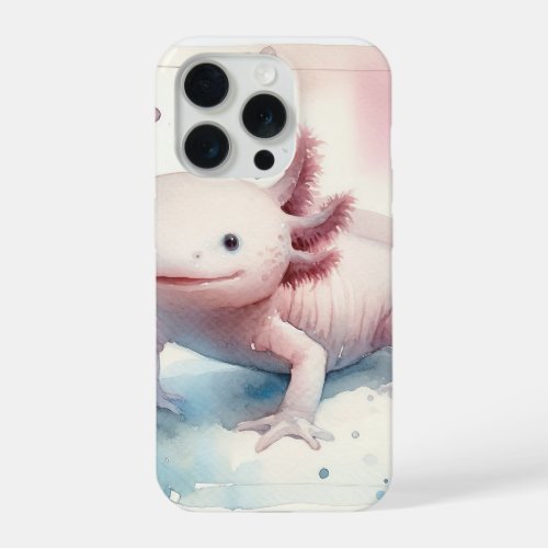 Axolotl in Watercolor AREF292 _ Watercolor iPhone 15 Pro Case