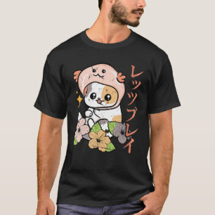 Axolotl - Kawaii Anime Cat - Flowers Japanese Aest T-Shirt