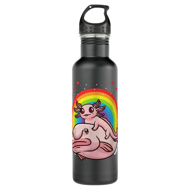 Axolotl Kawaii Blobfish Stainless Steel Water Bottle (Front)