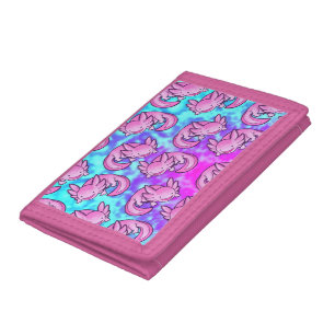 Axolotl Kawaii Inugami Pink Tri-fold Wallet