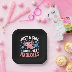 Axolotl Kawaii Just A Girl Who Loves Axolotls Paper Plates