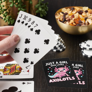 Axolotl Kawaii Just A Girl Who Loves Axolotls Poker Cards