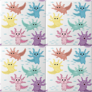 Axolotl Kids Cute Salamander Kids Bedroom Nursery Ceramic Tile