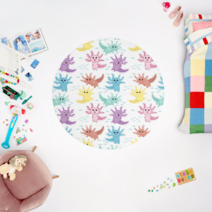 Axolotl Kids Cute Salamander Kids Bedroom Nursery Rug