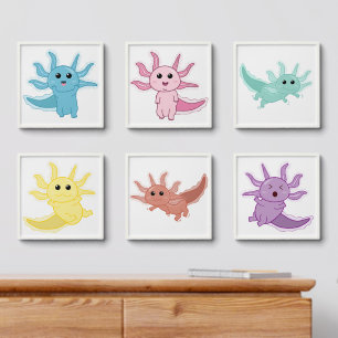 Axolotl Kids Cute Salamander Kids Bedroom Playroom Peel And Stick Photo Tile