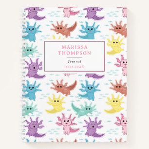 Axolotl Kids Cute Salamander Kids Sketchbook Notebook